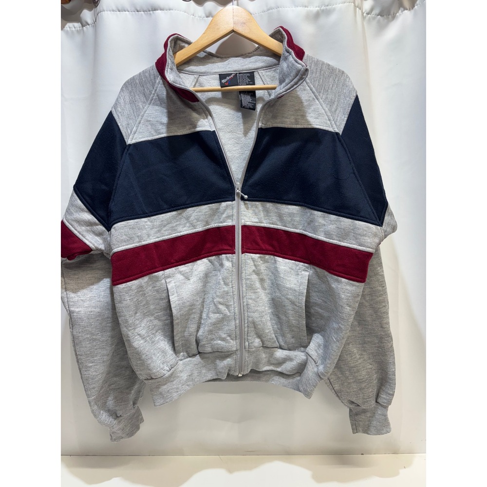 VTG 80's MacGregor Zip Up Sweatshirt Mens Colorblock Fleece Mock Neck Jacket